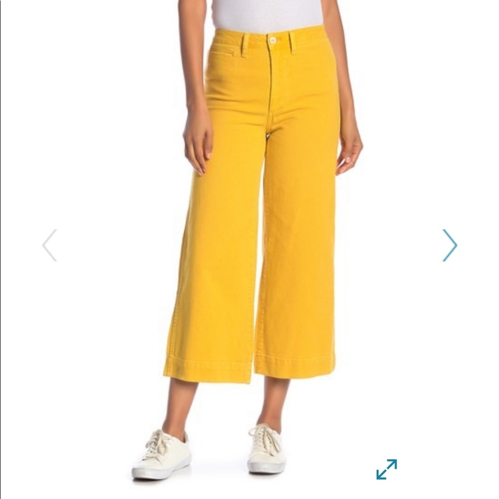 Madewell Emmett Solid Wide Leg Cropped Pants